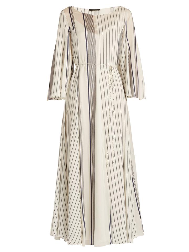 The Row Selar Striped Silk-habotai Dress