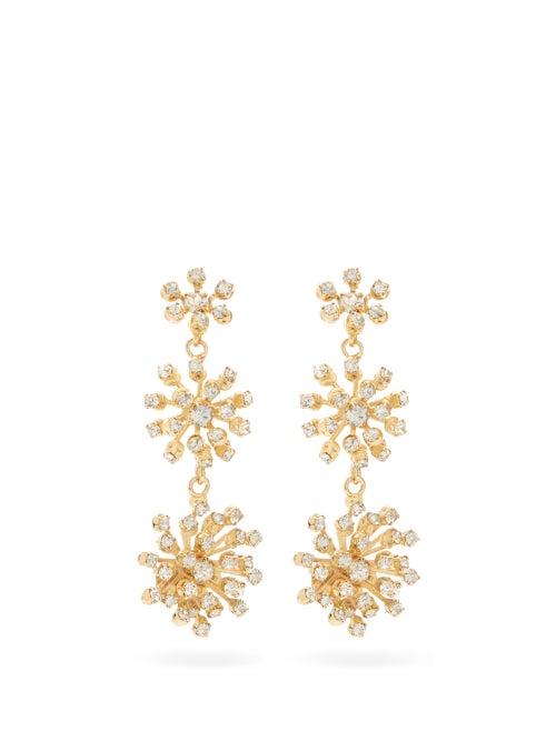 Matchesfashion.com Rosantica - Arcadia Starburst Crystal Drop Earrings - Womens - Gold