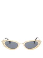 Matchesfashion.com Le Specs - X Adam Selman The Royale Cat Eye Metal Sunglasses - Womens - Gold