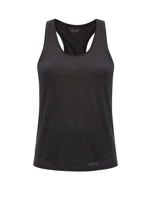 Matchesfashion.com Falke - Racerback Wool-blend Tank Top - Womens - Black