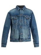 Matchesfashion.com Balenciaga - Contrast Panel Denim Jacket - Mens - Blue