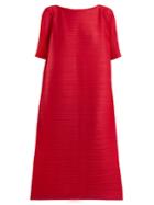 Pleats Please Issey Miyake Edgy Bounce Pleated Kaftan Dress