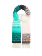 Matchesfashion.com Loewe - Anagram-patch Mohair-blend Scarf - Mens - Green Multi