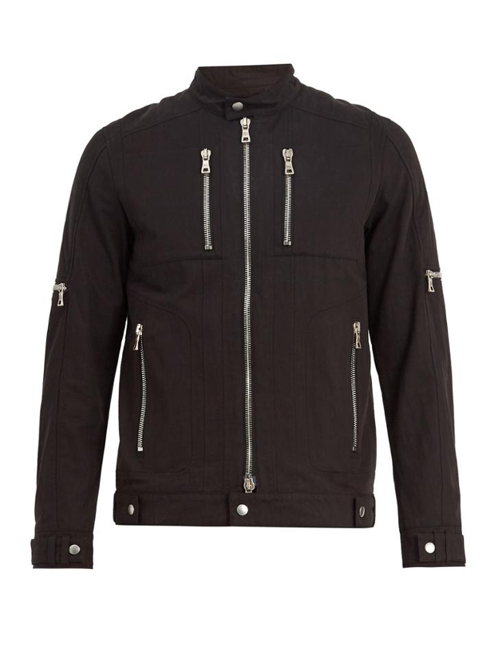Balmain Linen-blend Biker Jacket