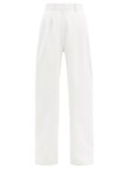 Matchesfashion.com Dodo Bar Or - Daryl Leather Wide-leg Trousers - Womens - White