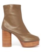 Matchesfashion.com Maison Margiela - Tabi Split Toe Leather Ankle Boots - Womens - Khaki