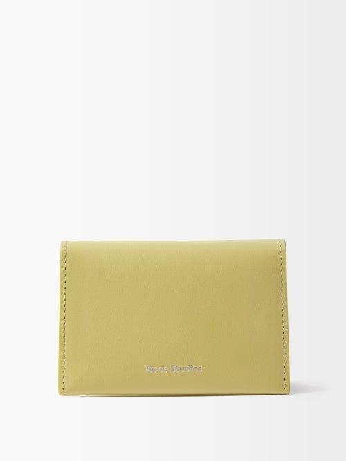 Acne Studios - Foldover Leather Cardholder - Womens - Light Green