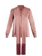 Hillier Bartley Fringe-trimmed Silk-satin Blouse