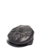 Matchesfashion.com Gabriela Hearst - Tremelo Leather Newsboy Cap - Womens - Black