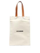 Matchesfashion.com Jil Sander - Flat Shopper Large Canvas Tote Bag - Womens - Tan Multi