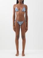 Etro - Artemis Paisley-print Triangle Bikini - Womens - Blue Print