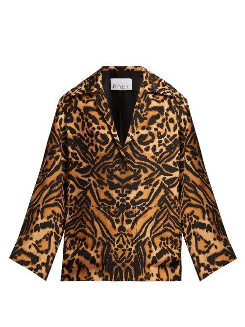 Matchesfashion.com Raey - Tiger Print Silk Cady Pyjama Jacket - Womens - Brown Multi