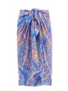 Matchesfashion.com Etro - Paisley-print Crepe Sarong - Womens - Blue Multi