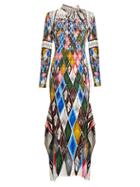 Peter Pilotto Argyle-print Long-sleeved Maxi Dress