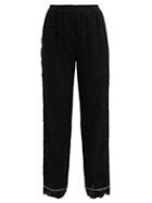 Matchesfashion.com Dolce & Gabbana - Mid Rise Floral Lace Pyjama Trousers - Womens - Black