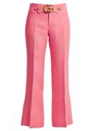 Matchesfashion.com Gucci - Gg Stretch Cady Kick Flare Trousers - Womens - Pink