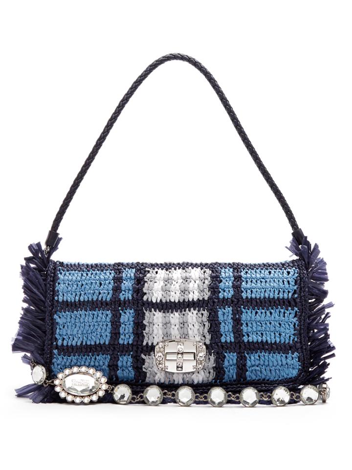 Miu Miu Woven-raffia Shoulder Bag