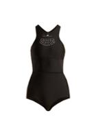 Adidas By Stella Mccartney High-neck Mesh-insert Swimsuit