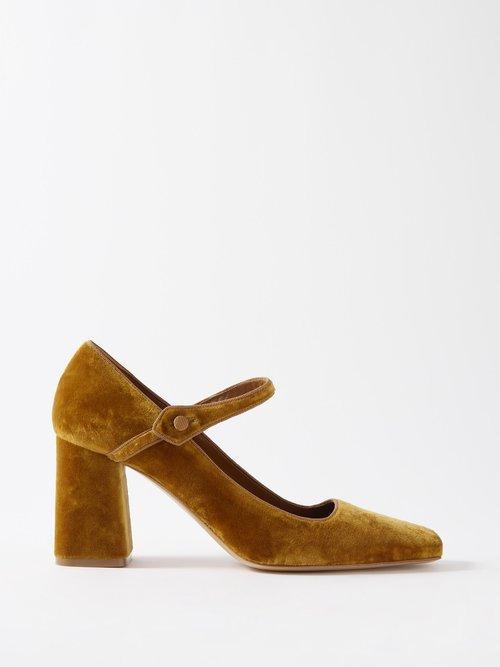 Le Monde Beryl - Velvet Mary Jane Pumps - Womens - Gold
