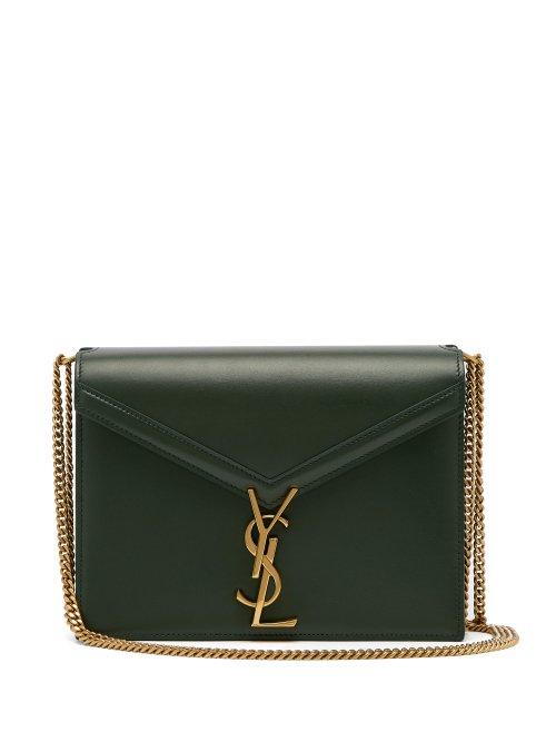 Matchesfashion.com Saint Laurent - Cassandra Ysl Clasp Leather Cross Body Bag - Womens - Dark Green
