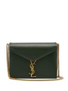 Matchesfashion.com Saint Laurent - Cassandra Ysl Clasp Leather Cross Body Bag - Womens - Dark Green