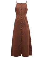 Matchesfashion.com Cult Gaia - Giana Cotton Blend Midi Dress - Womens - Brown