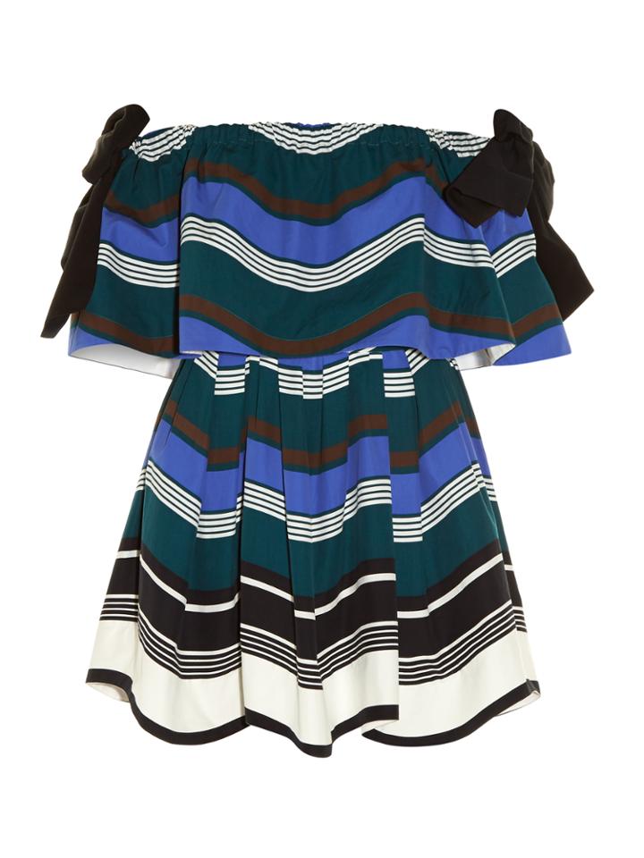 Fendi Wave Bow Off-the-shoulder Dress