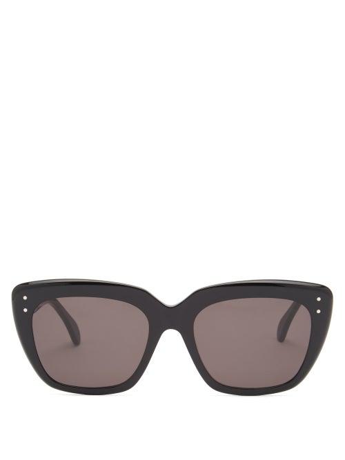 Matchesfashion.com Alaa Eyewear - Studded Cat-eye Acetate Sunglasses - Womens - Black