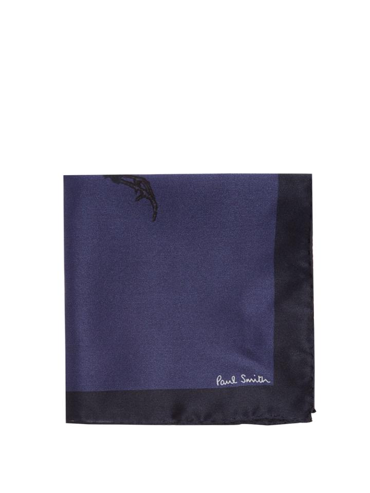Paul Smith Bird-print Silk Pocket Square