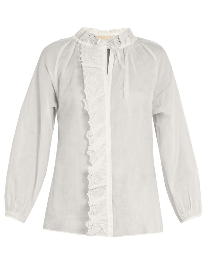 Vanessa Bruno Guylaine Broderie-anglaise Cotton Top