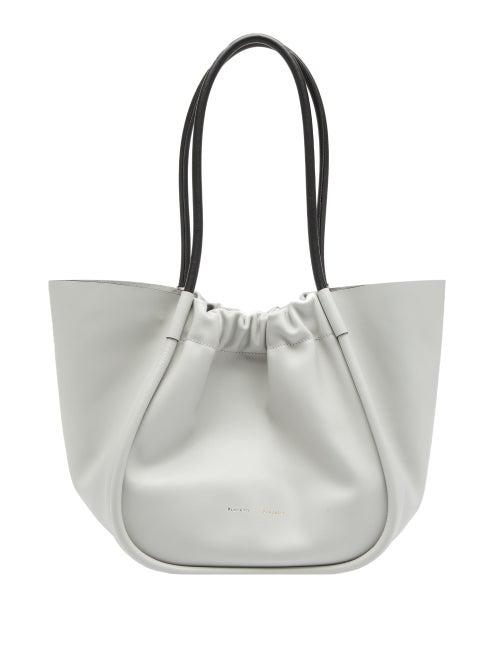 Matchesfashion.com Proenza Schouler - Large Ruched Leather Tote Bag - Womens - Grey