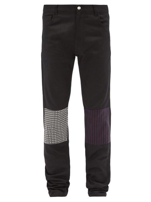 Matchesfashion.com Raf Simons - Knee-patch Slim-leg Jeans - Mens - Black