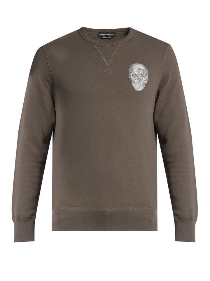 Alexander Mcqueen Skull-embroidered Sweatshirt