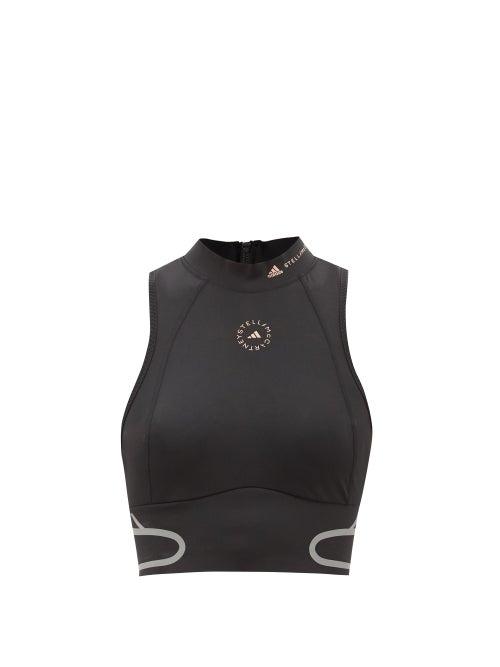 Ladies Activewear Adidas By Stella Mccartney - Truepace High-neck Recycled Fibre Blend Top - Womens - Black