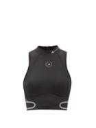 Ladies Activewear Adidas By Stella Mccartney - Truepace High-neck Recycled Fibre Blend Top - Womens - Black