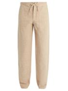 Matchesfashion.com 120% Lino - Straight Leg Drawstring Waist Linen Trousers - Mens - Beige