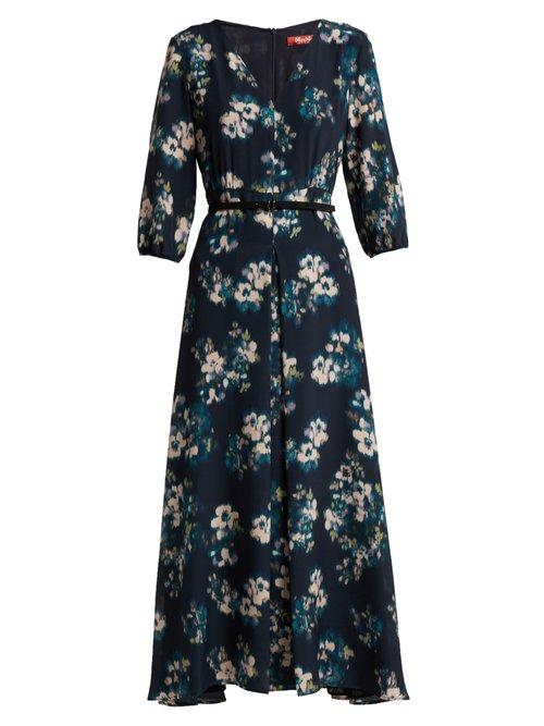 Matchesfashion.com Max Mara Studio - Gavettea Dress - Womens - Navy Print