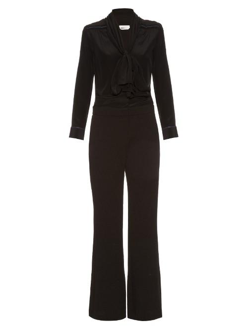 See By Chloé Long-sleeved Neck-tie Jumpsuit