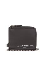 Matchesfashion.com Off-white - Logo Print Leather Chain Wallet - Mens - Black