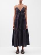 Matteau - Triangle-cup Organic-cotton Maxi Dress - Womens - Black