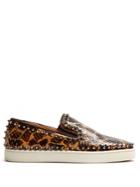 Christian Louboutin Pik Boat Python Slip-on Trainers