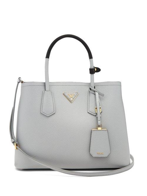 Matchesfashion.com Prada - Double Saffiano Leather Bag - Womens - Light Grey