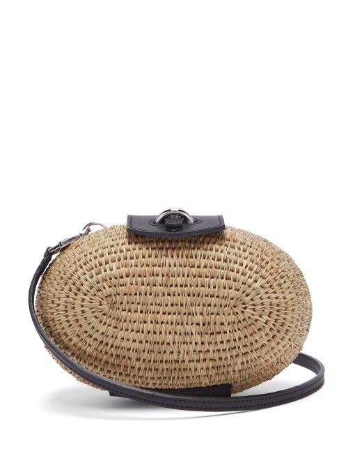 Matchesfashion.com Khokho - Lindi Minaudire Leather Trimmed Basket Bag - Womens - Black Cream