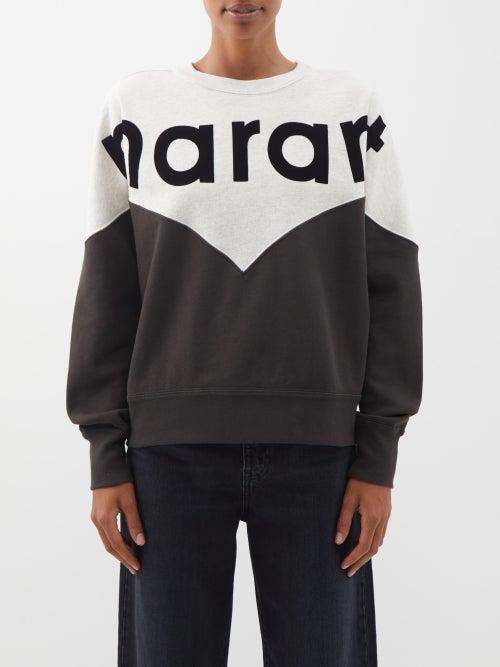 Isabel Marant Toile - Houston Logo-flocked Jersey Sweatshirt - Womens - Black