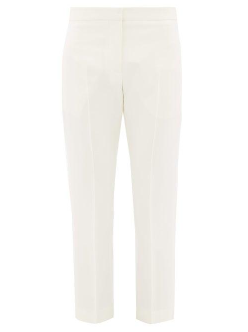 Matchesfashion.com Alexander Mcqueen - High-rise Wool-blend Crepe Cigarette Trousers - Womens - Ivory