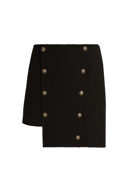 Versus Versace Asymmetric Crepe Mini Skirt