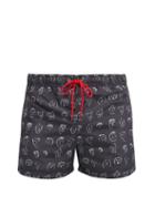 Matchesfashion.com Paul Smith - Face-print Swim Shorts - Mens - Black Multi