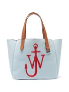 Matchesfashion.com Jw Anderson - Belt Embroidered-anchor Canvas Tote Bag - Womens - Red Multi