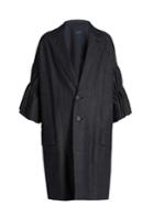 Yohji Yamamoto Regulation Ruffled-sleeve Denim Coat