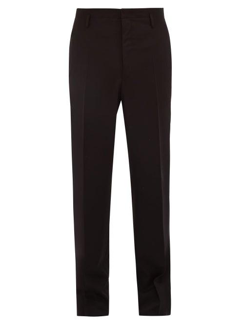 Matchesfashion.com Lanvin - Contrast Stitch Wool Trousers - Mens - Black